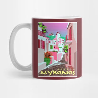 Mykonos Greece Abstract Surreal Travel and Tourism Print Mug